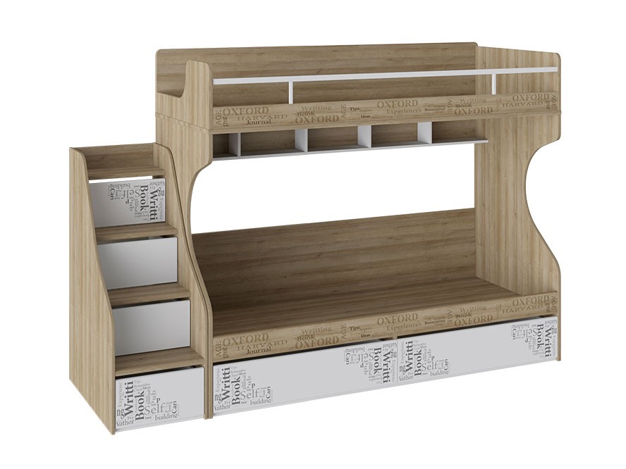 Двухъярусная кровать с приставной лестницей Оксфорд