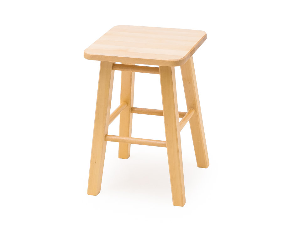 Квадратный деревянный табурет КМ020Б / КМ020Бт