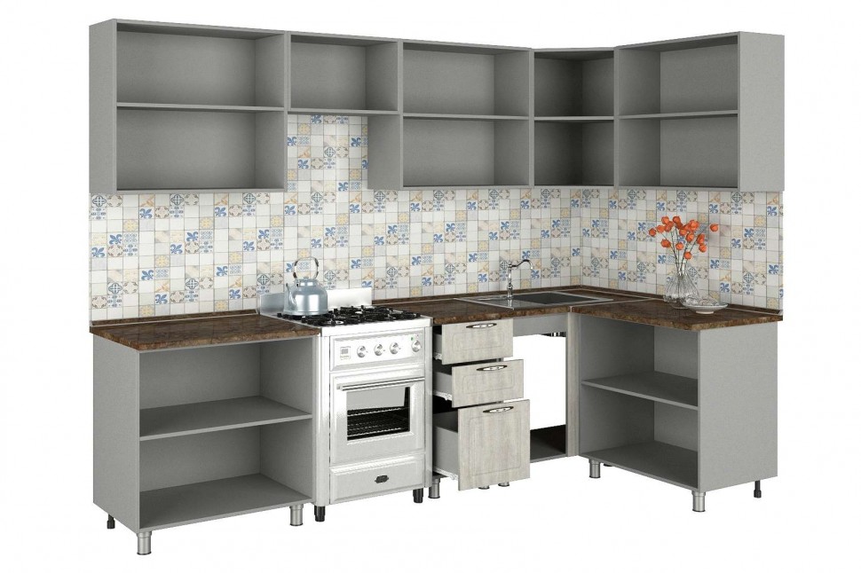 Угловой кухонный гарнитур Прованс 2,8х1,4 м