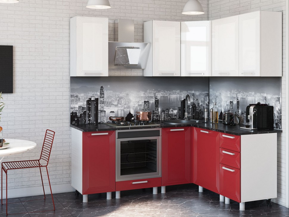 Угловой кухонный гарнитур Монро Рубин 200 х 160 см