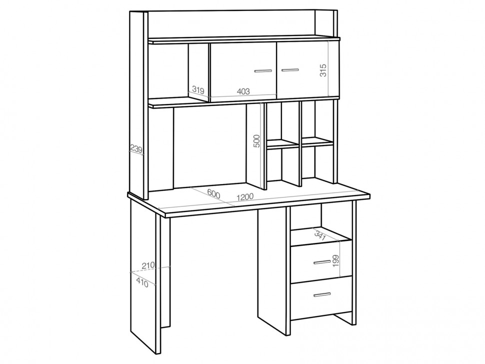 Компьютерный стол СКЛ-Прям120/130+НКЛХ-120/130