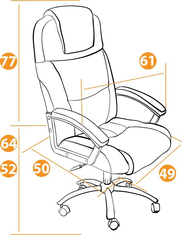 Кресло руководителя BERGAMO хром (22)