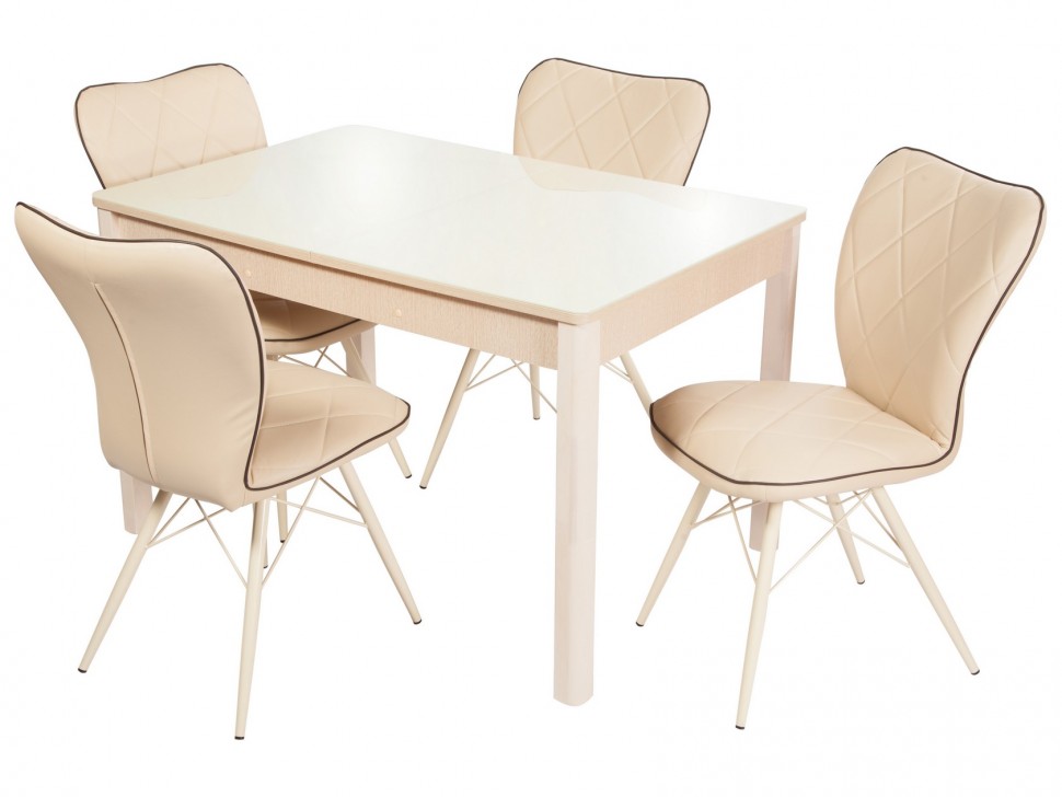 Обеденная группа для столовой и гостиной Стол Гамбург + 4 стула Риоха