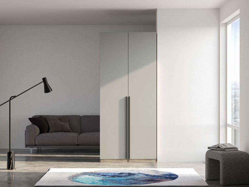 Распашной шкаф Этна 2 двери 100 см узкие ящики