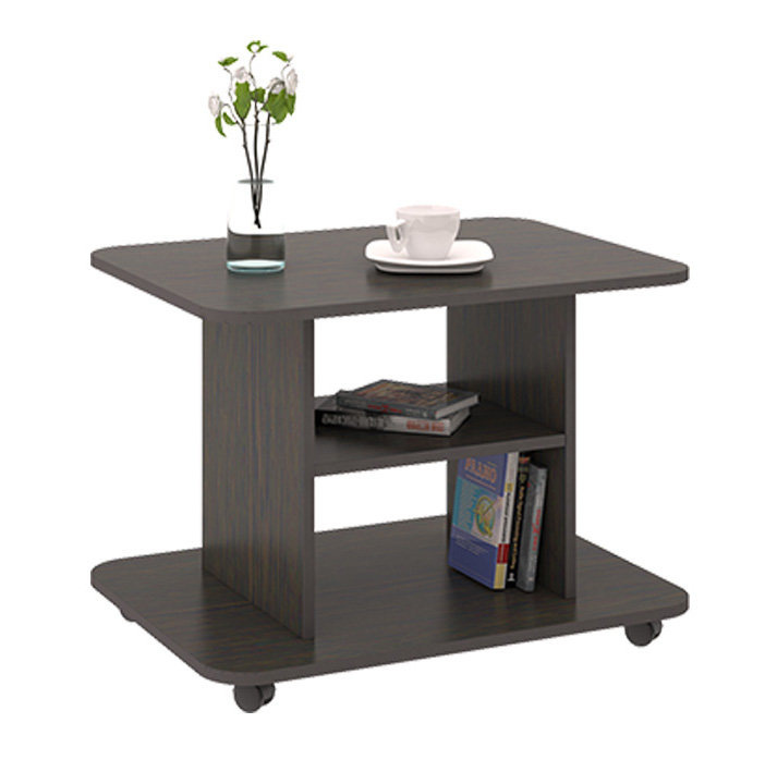 Узкий журнальный столик на колесах Форте