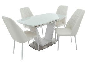 Обеденная группа Стол Севилья ПМ стекло OPTIWHITE 1300(1515)*800 + Стул Марсала