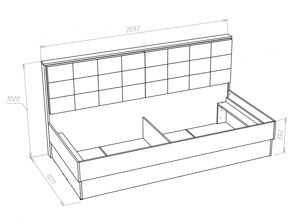Кровать Кровать Оксфорд Лайт 90х200