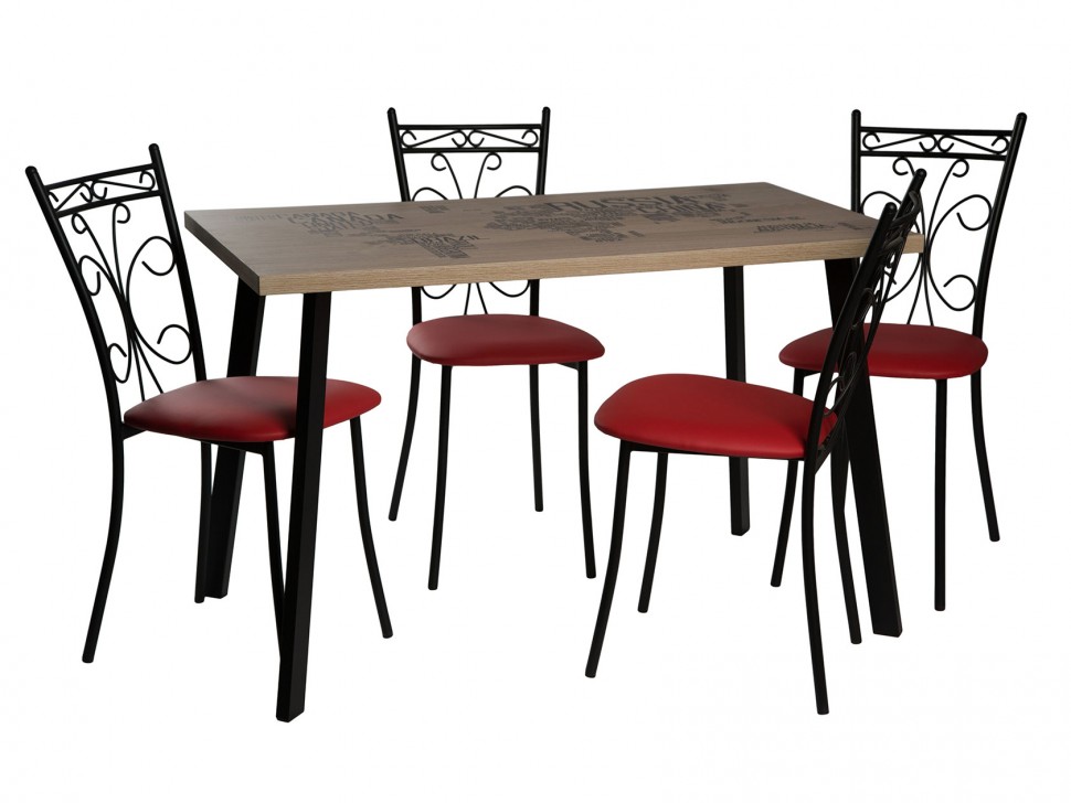 Обеденная группа Стол Бремор + 4 стула Неаполь