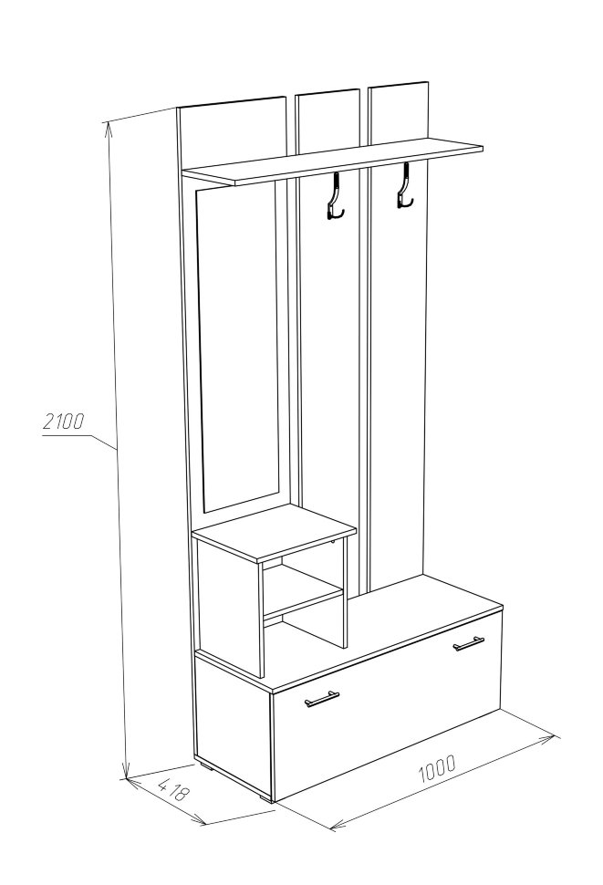 Прихожая в коридор малогабаритная Сальмиро 1