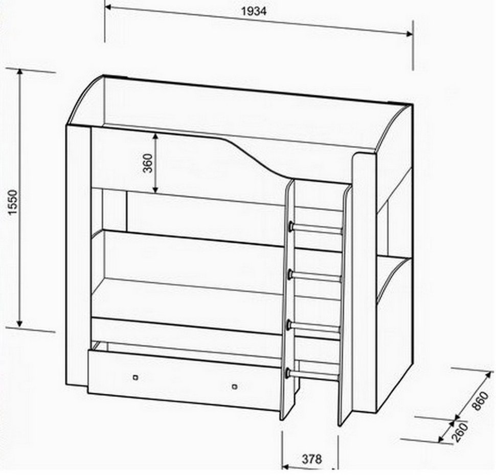 Двухъярусная кровать Астра 2