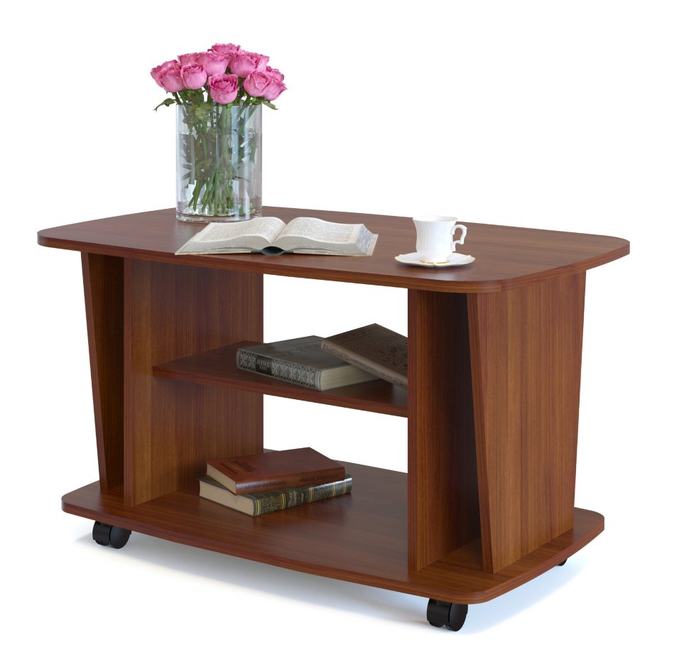Узкий журнальный столик на колесах Альвито
