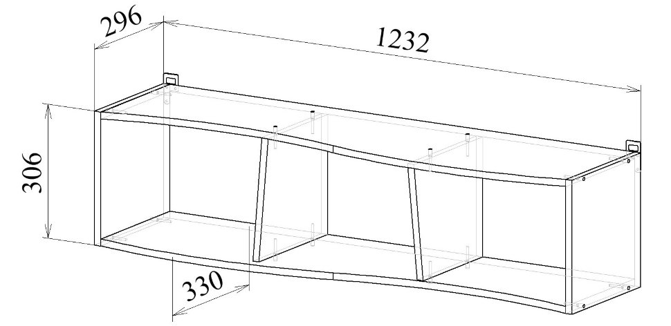 Настенная полка Вейв-8