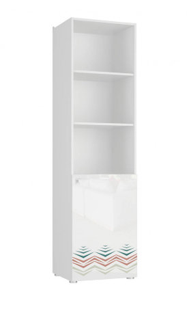 Стеллаж в детскую Модерн 5 шкаф 1-дверный открытый