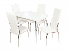 Обеденная группа для столовой и гостиной Стол Ривьера + 4 стула Мартини