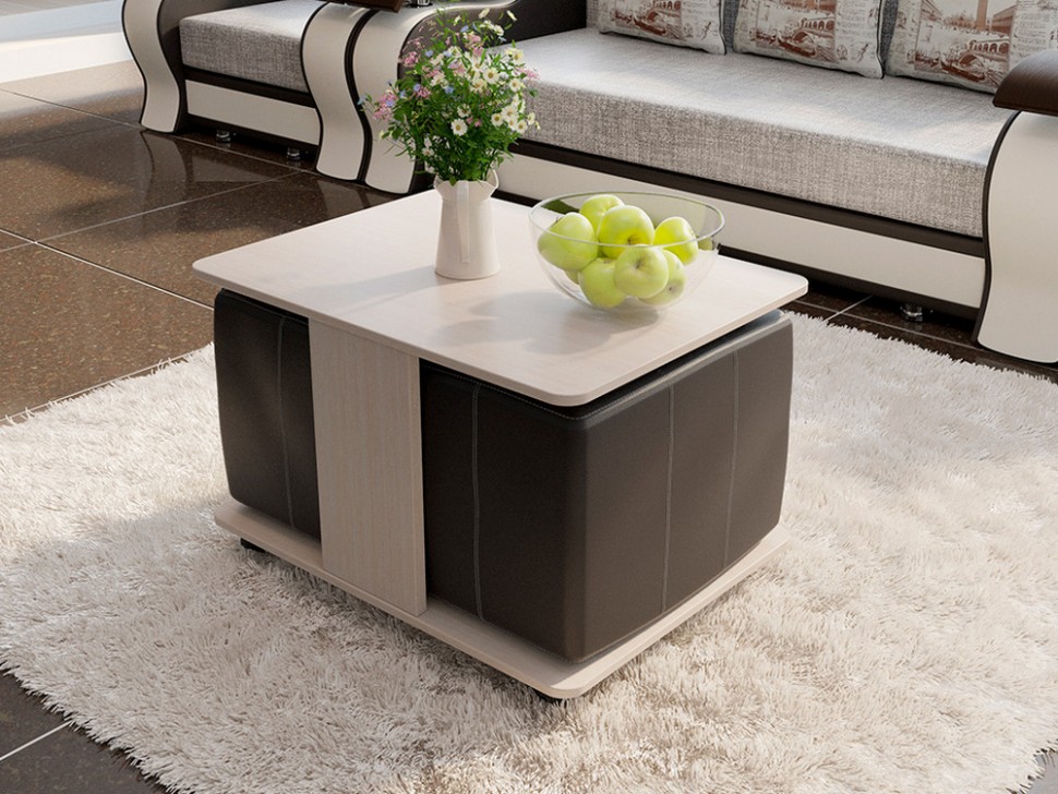 Журнальный столик с пуфиками Капри