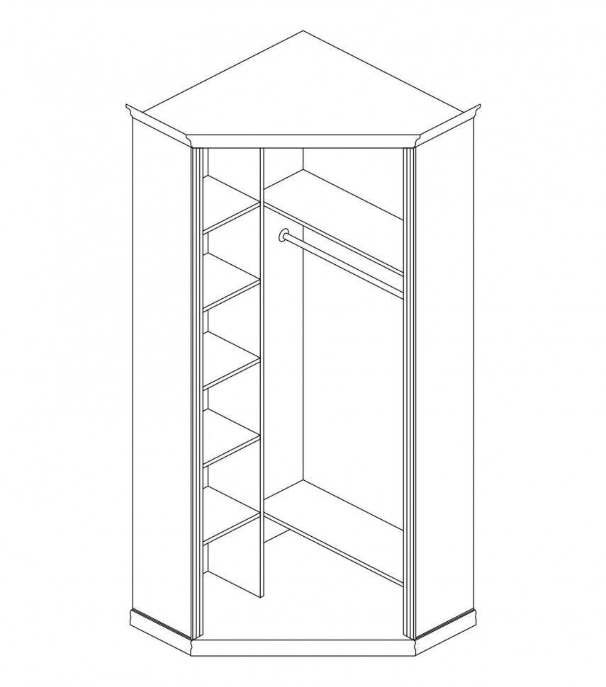 Угловой шкаф с зеркальными створками Шкаф угловой без пеналов Венето / с зеркалами